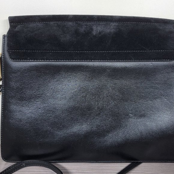 Chloe Faye Leather & Suede Shoulder Bag Black  M - Picture 4 of 12